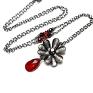 unikatowe naszyjniki romantyczny flower /red magma/ -