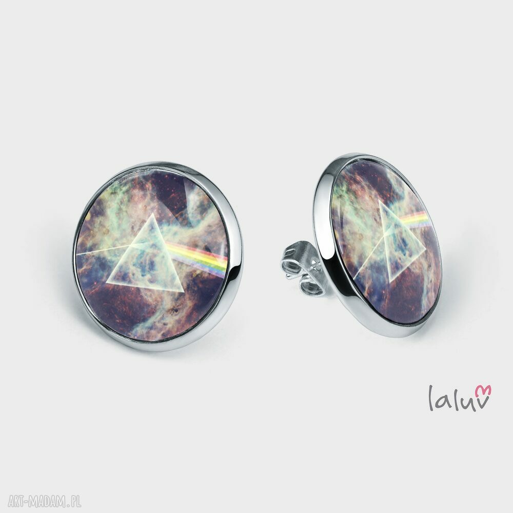 Kolczyki sztyfty DARK SIDE z pryzmatem - Laluv handmade