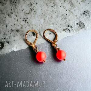 kaktusia swarovski neon pearls neon orange drobne kolczyki