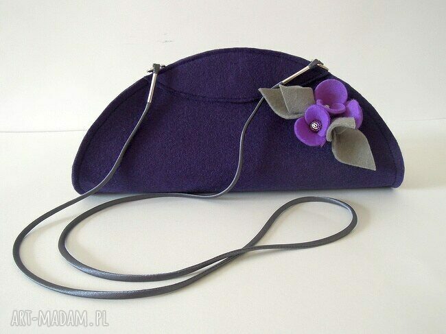 Fioletowa Kopertówka z Lawendowymi Bratkami Hand Made