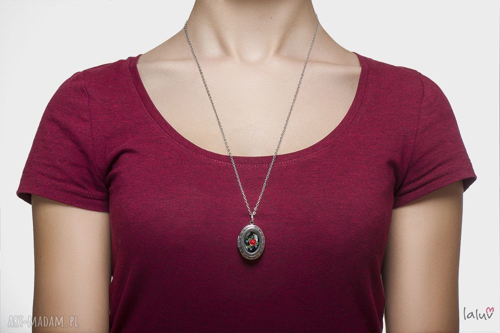 Naszyjnik Sekretnik Owalny handmade z ukrytym sekretem | art Madam.pl