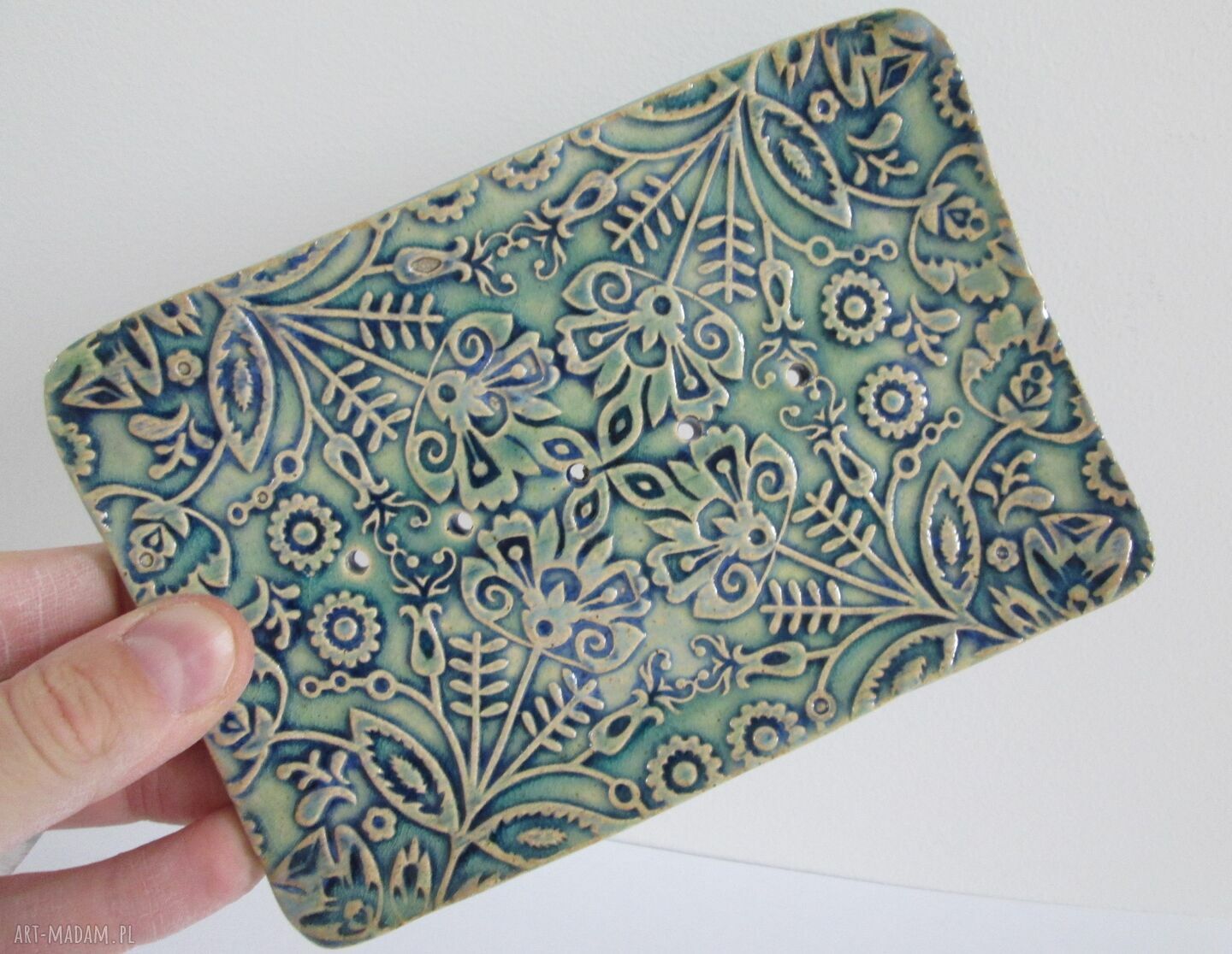 Folkowa mydelniczka ceramiczna