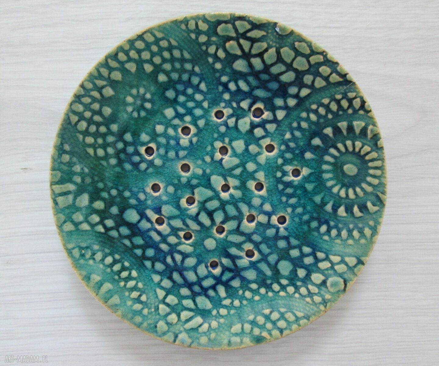 Folkowa mydelniczka ceramiczna na mydło
