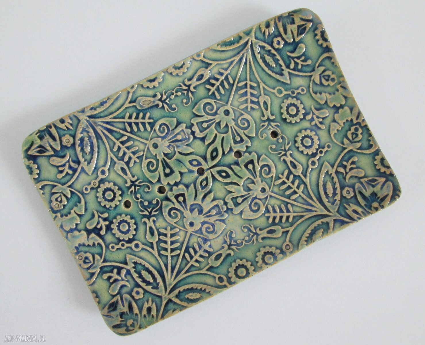 Folkowa mydelniczka ceramiczna