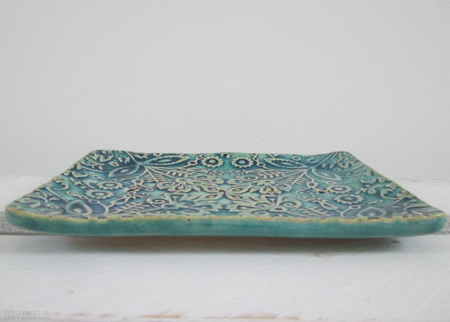 Folkowa ceramiczna mydelniczka ceramiczna