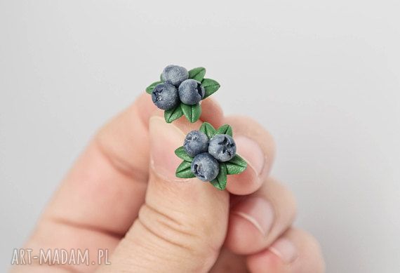 Kolczyki handmade Borówki - lekkie „Niespodzianka”