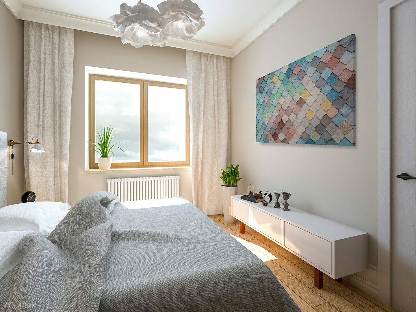Fotoobraz na płótnie - KOLOROWE DACHÓWKI - 120x80 cm (916601)