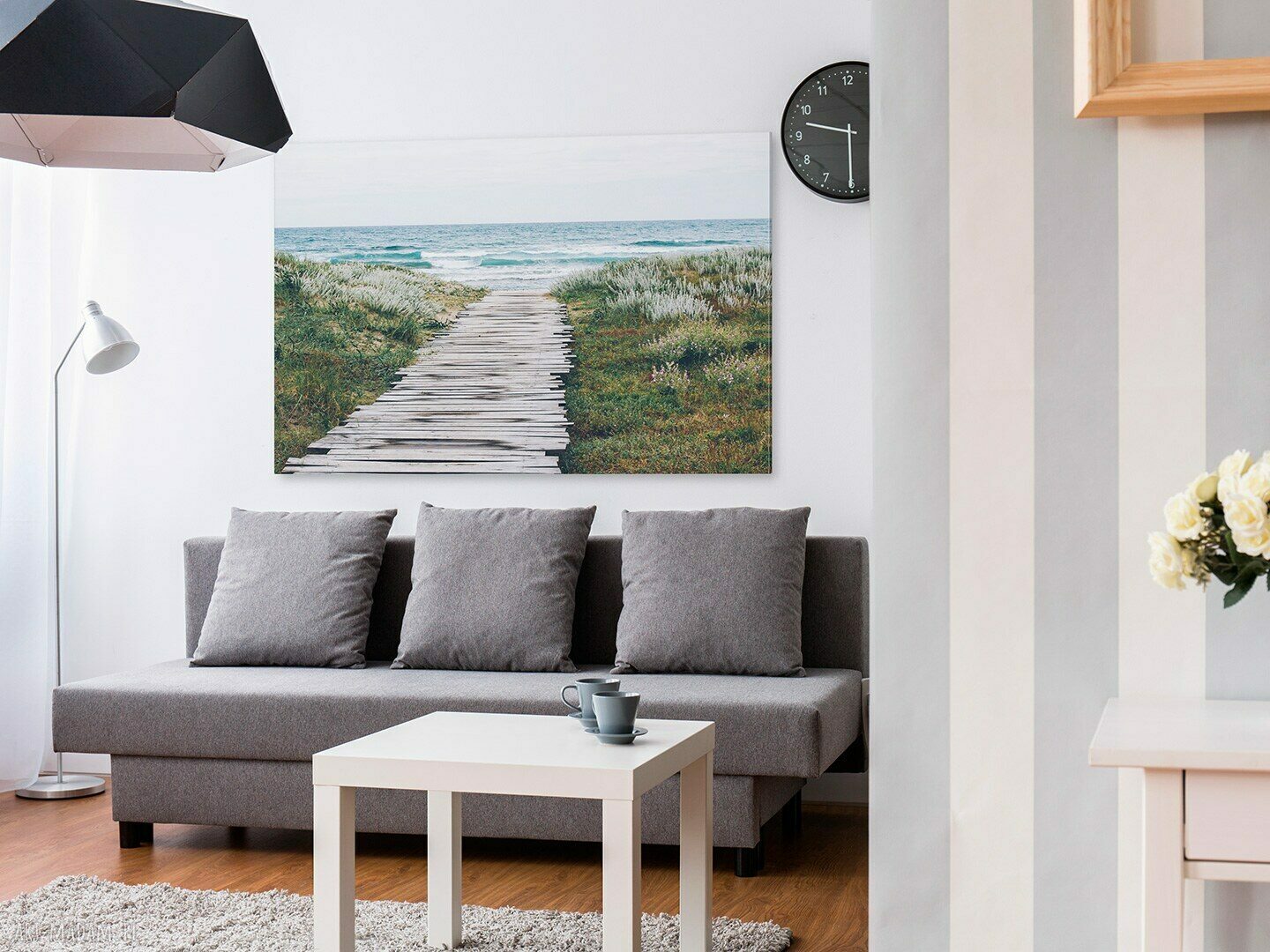 Fotoobraz na płótnie - Morze, plaża, most 90x60 cm
