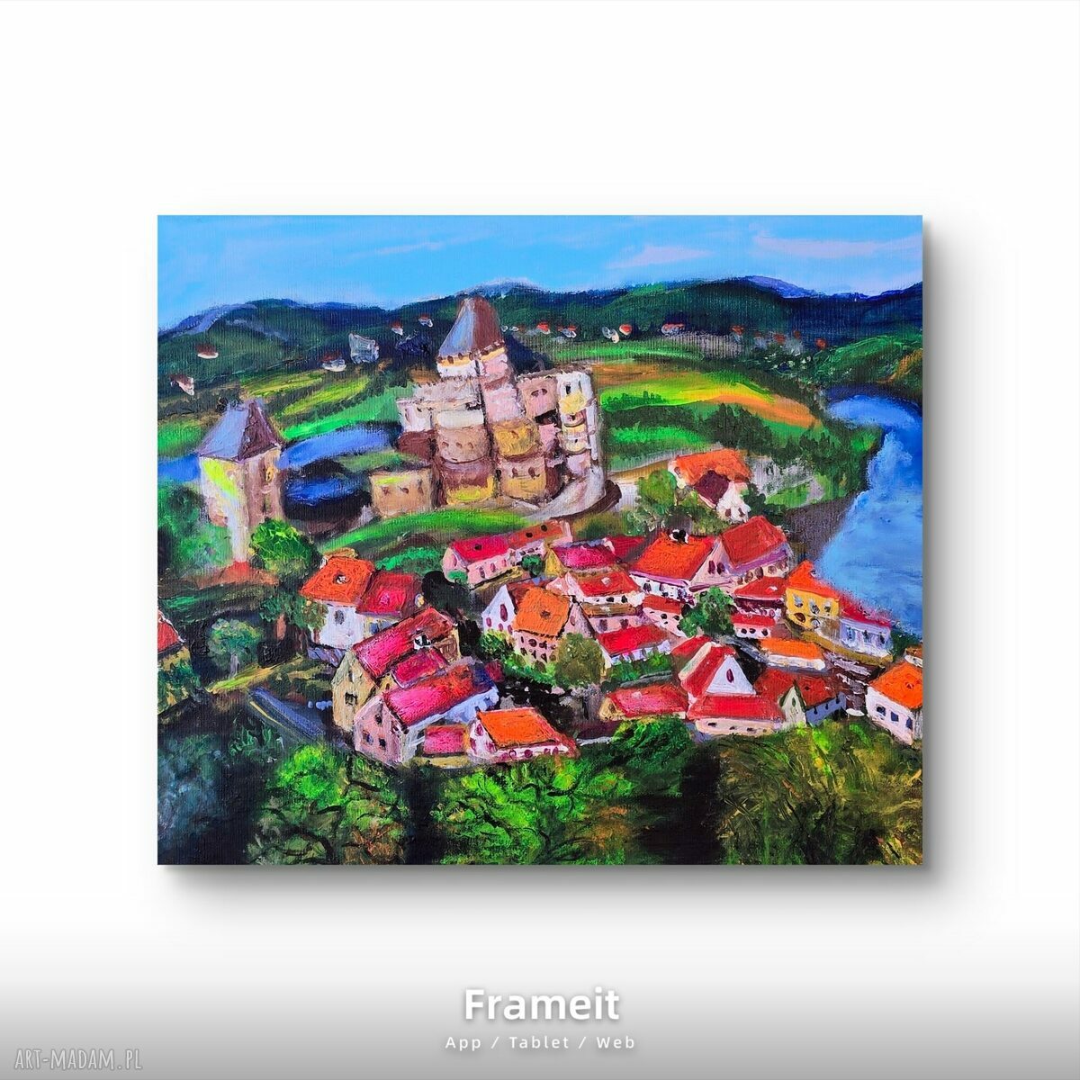 Francja Perigord Noir - obraz pejzaż w ciepłych barwach 40 x 50 x 2 cm
