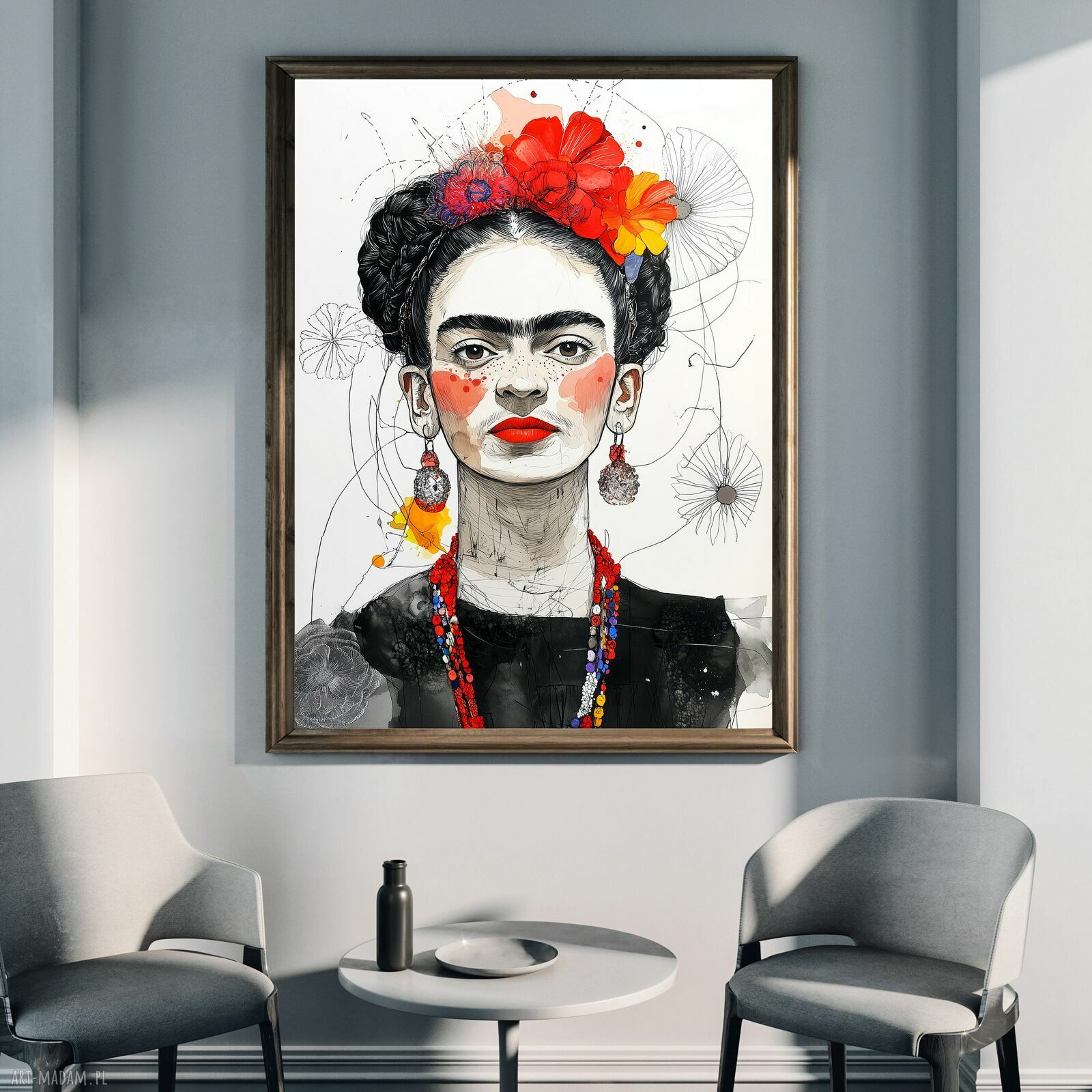 Frida - grafika na plakacie A3 (portret)
