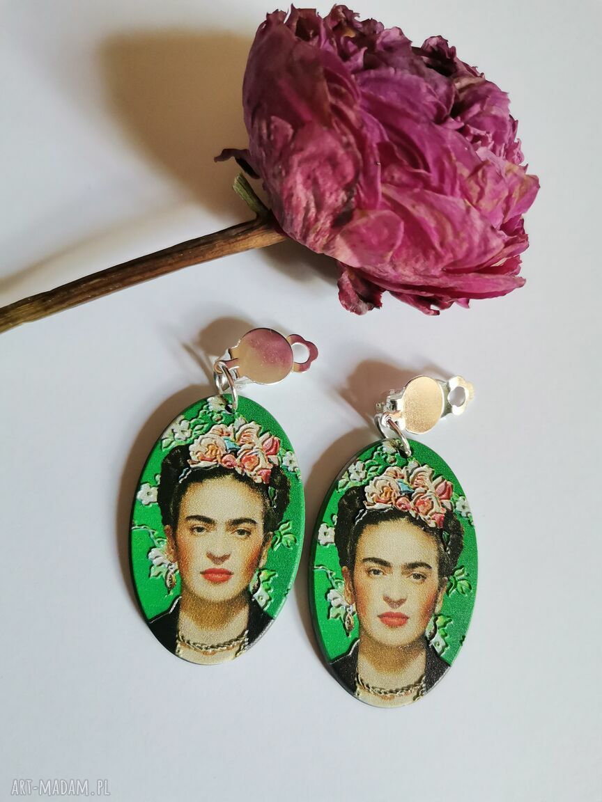 Klipsy Frida dwustronne - lekkie boho folk z frędzlami