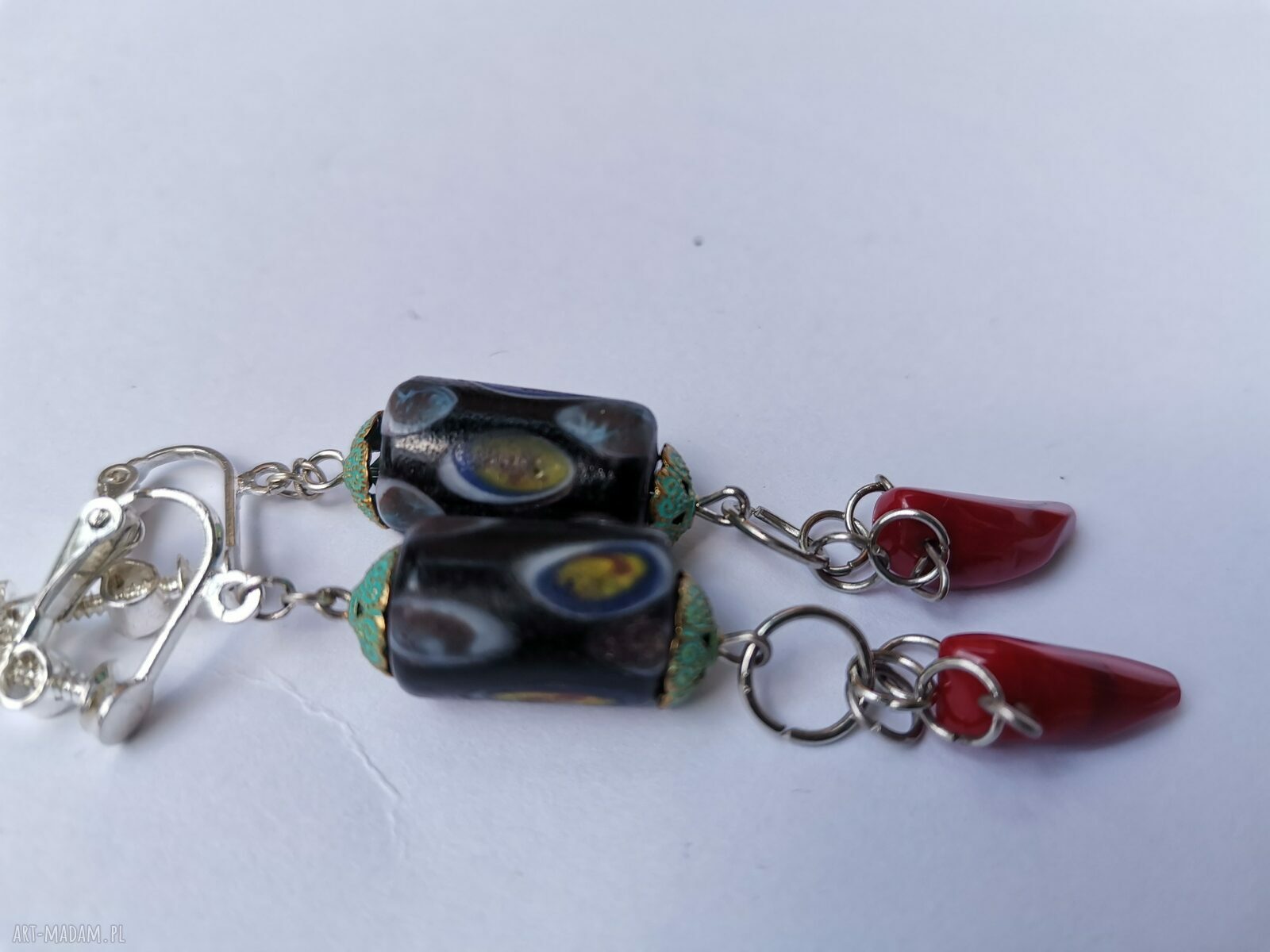 Klipsy boho z frędzlami Frida Folk Box X1 - ręcznie robione
