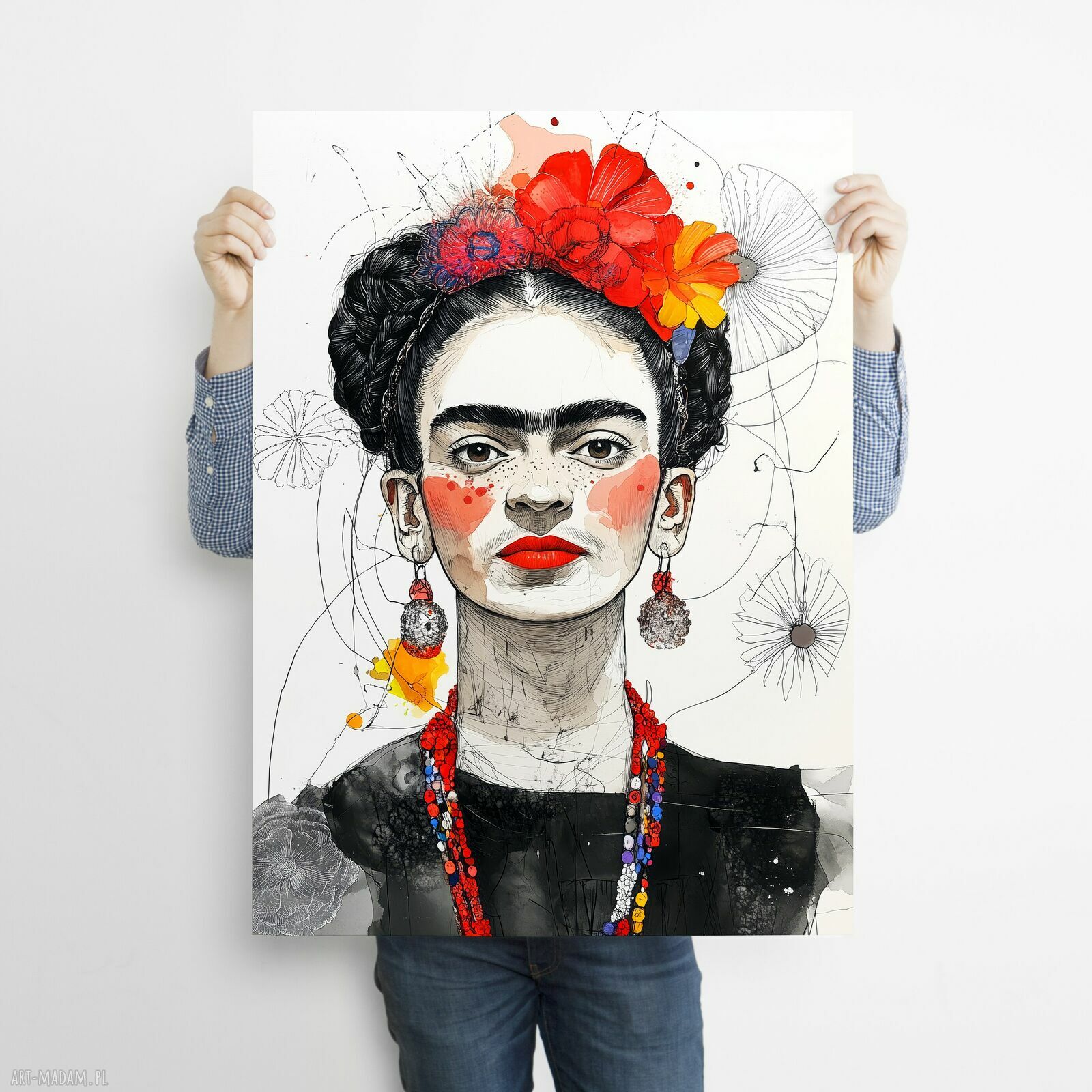Frida - grafika na plakacie A3 (portret)