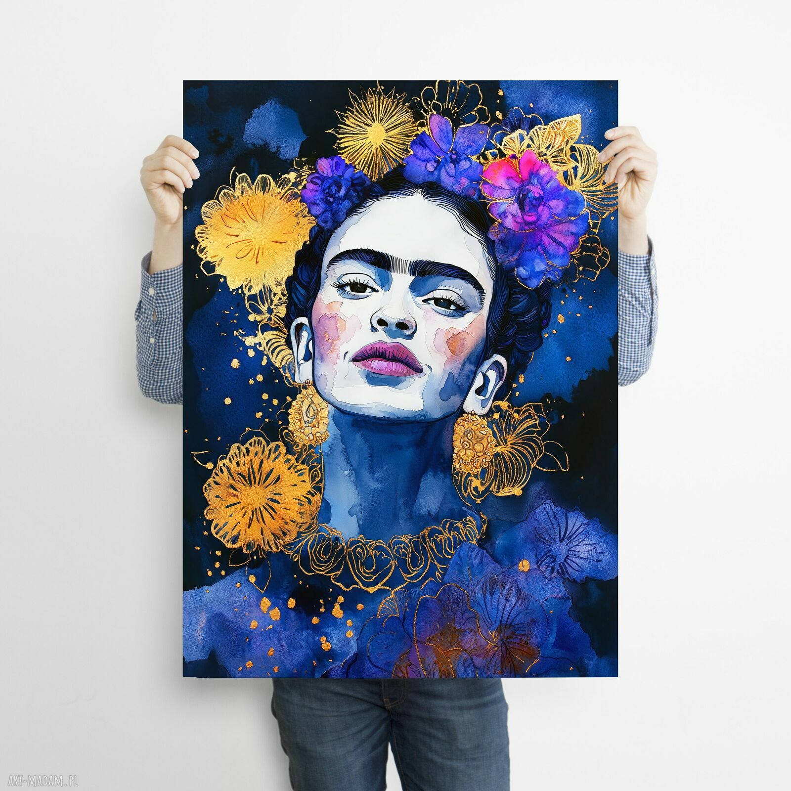 Frida wieczorową porą - plakat A3 z autorską grafiką kobiety