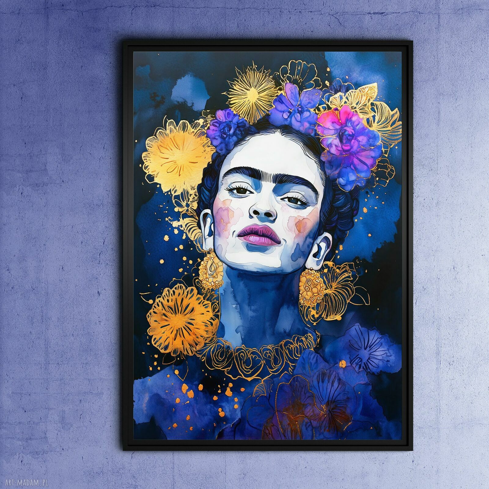 Frida wieczorową porą - plakat A3 z autorską grafiką kobiety