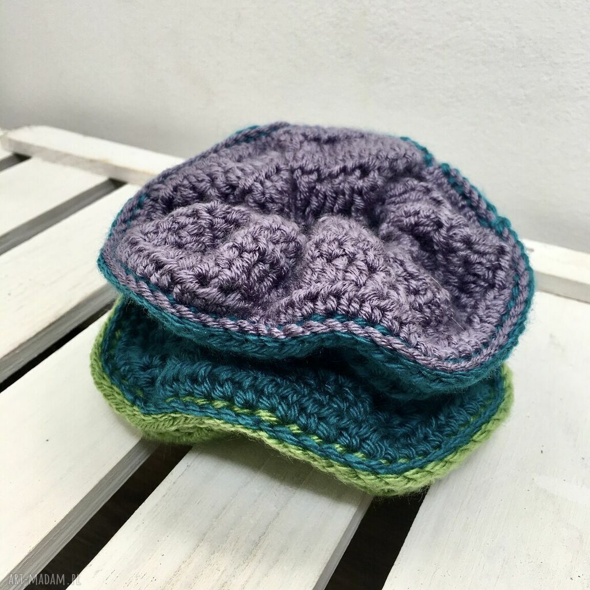 Gumka frotka scrunchie do włosów handmade 2-stronna