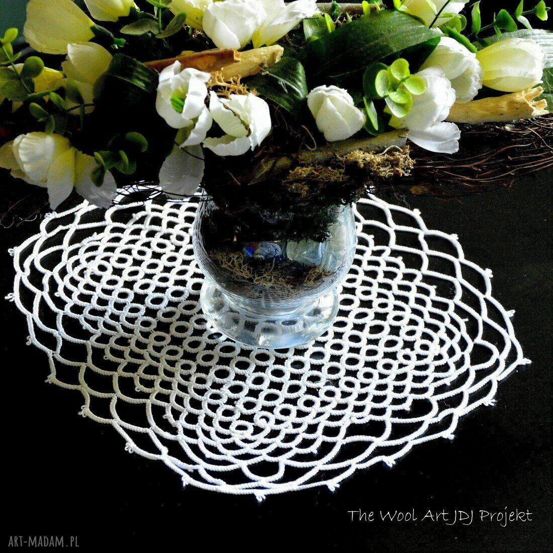 podkładki: frywolitkowa serwetka Ręczne wykonanie