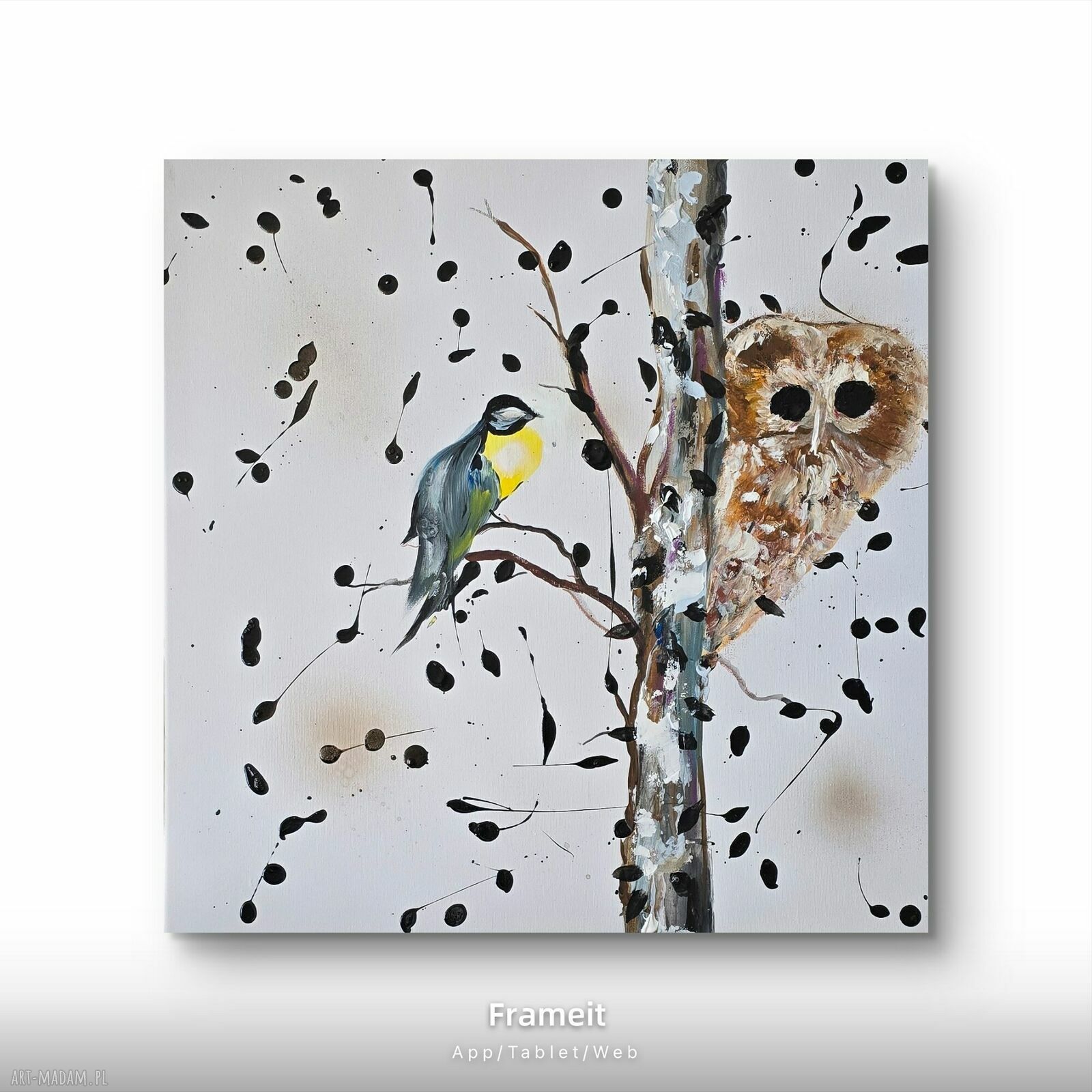 Fumfle - obraz akrylowy 50x50 cm z sową do Twojego wnętrza