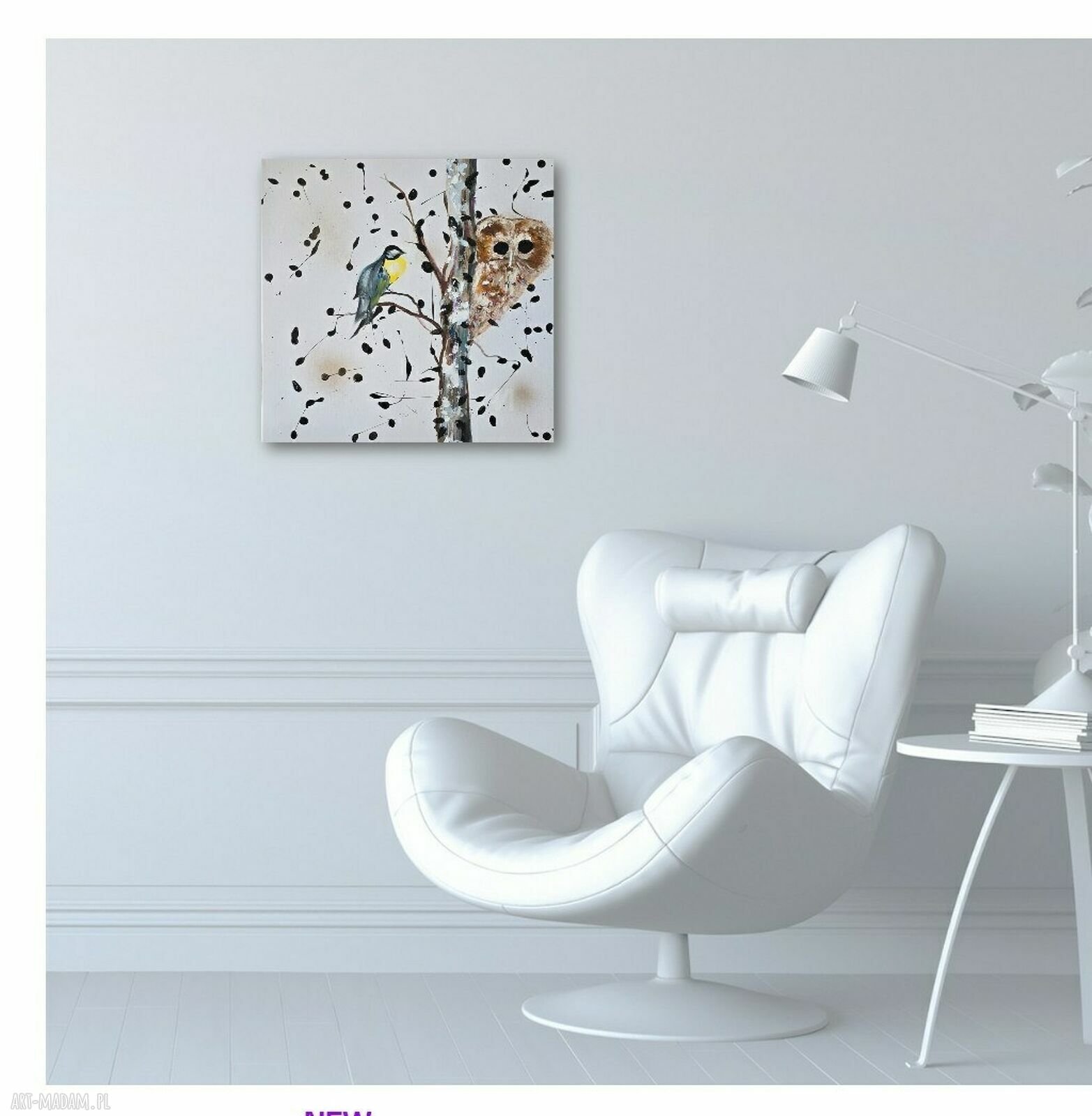 Fumfle - obraz akrylowy 50x50 cm z sową do Twojego wnętrza