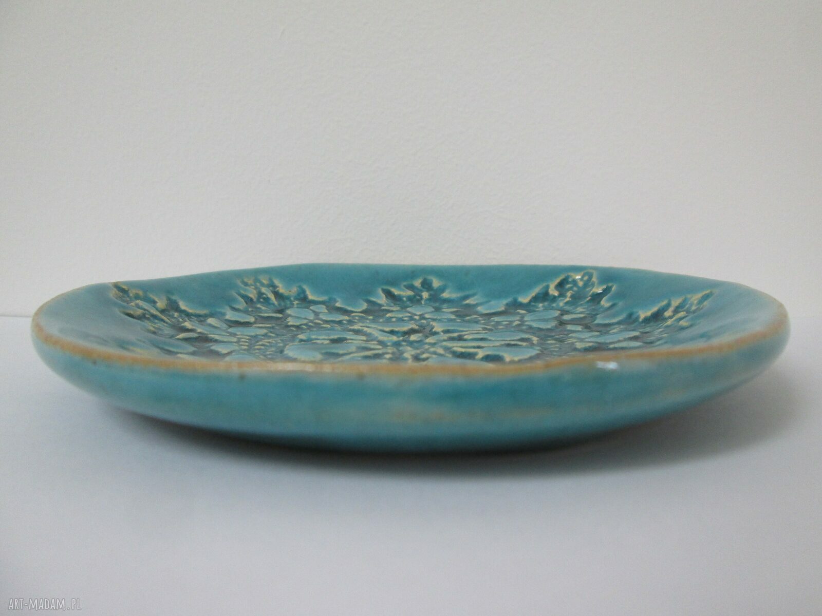 Fusetka ceramiczna z koronką - mały talerzyk na biżuterię