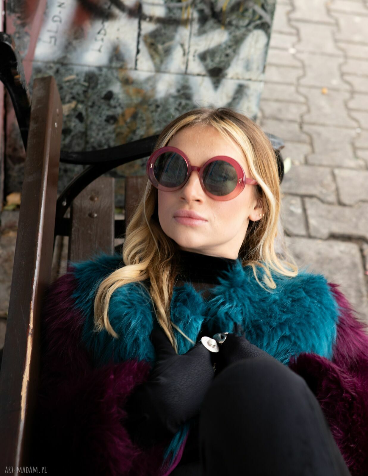 Kolorowe futro damskie ze sztucznego futerka GOfashion