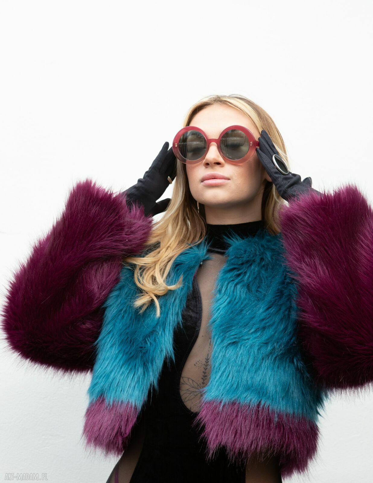 Kolorowe futro damskie ze sztucznego futerka GOfashion