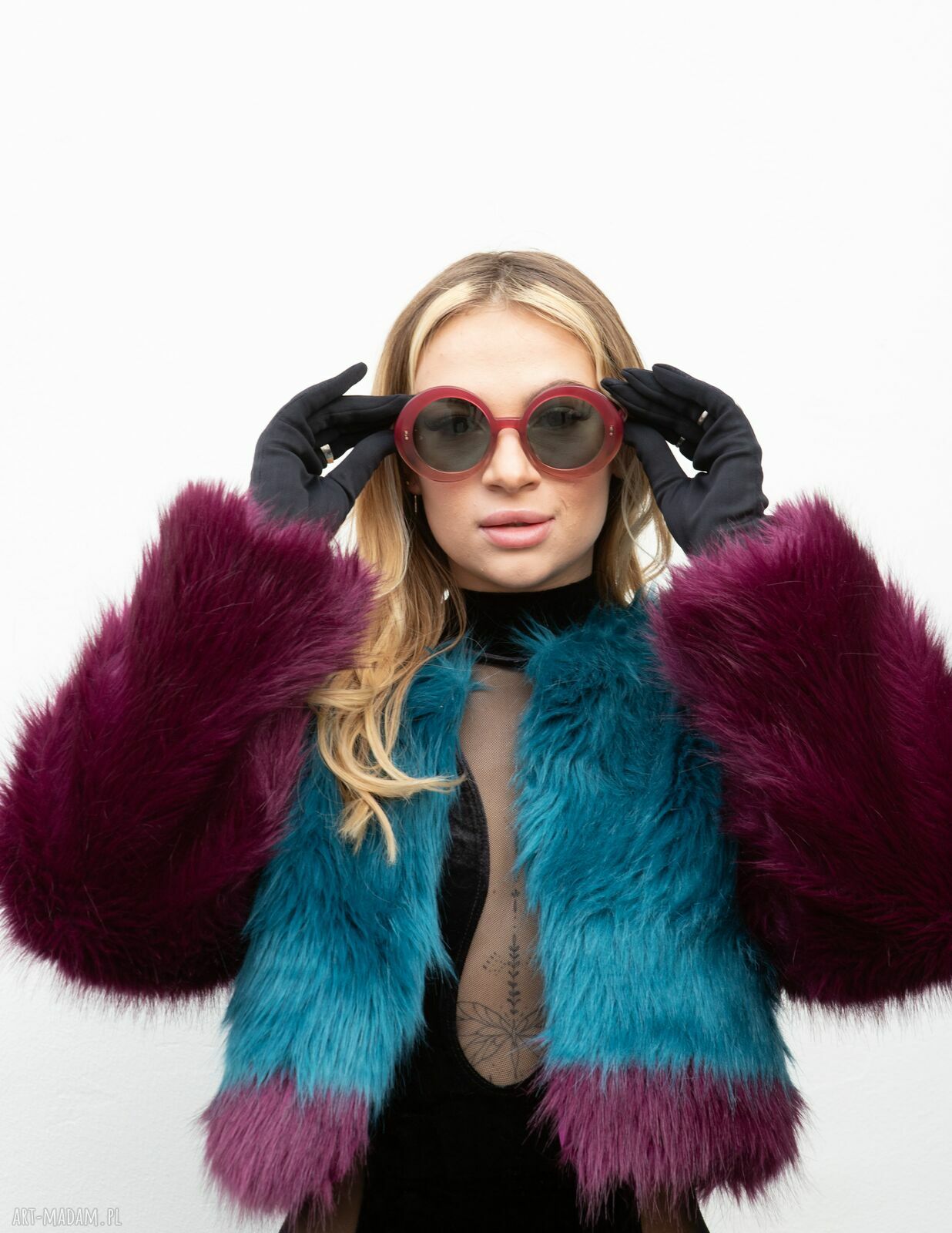 Kolorowe futro damskie ze sztucznego futerka GOfashion