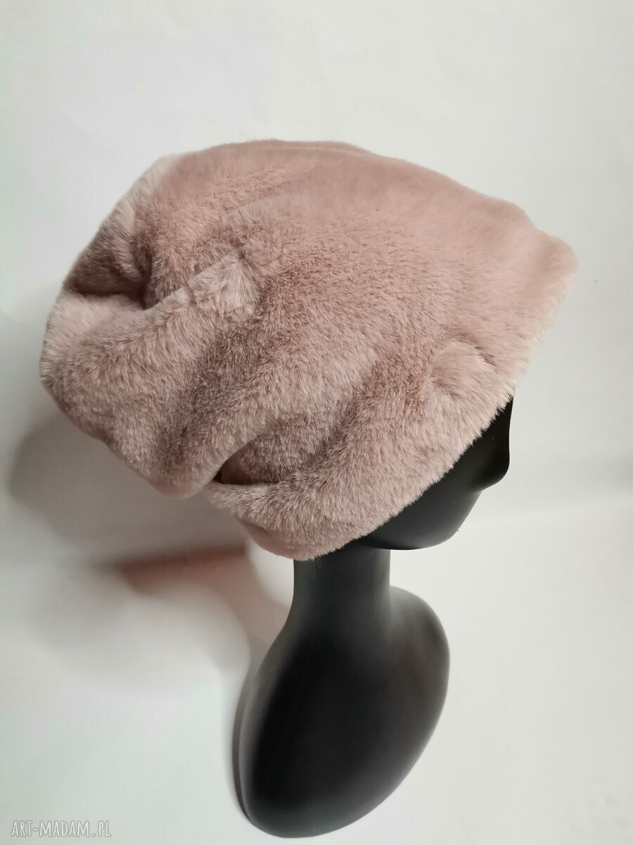 Czapka futrzana zimowa Ruda Klara - etno boho z frędzlami