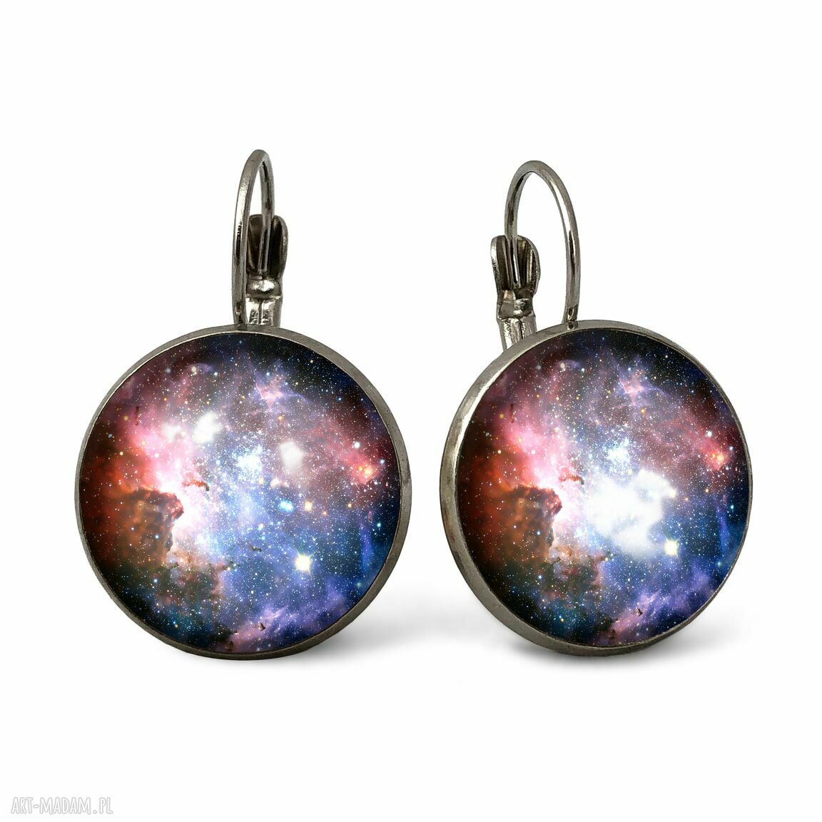 Carina nebula duże kolczyki wiszące komsos galaxy prezent ręcznie