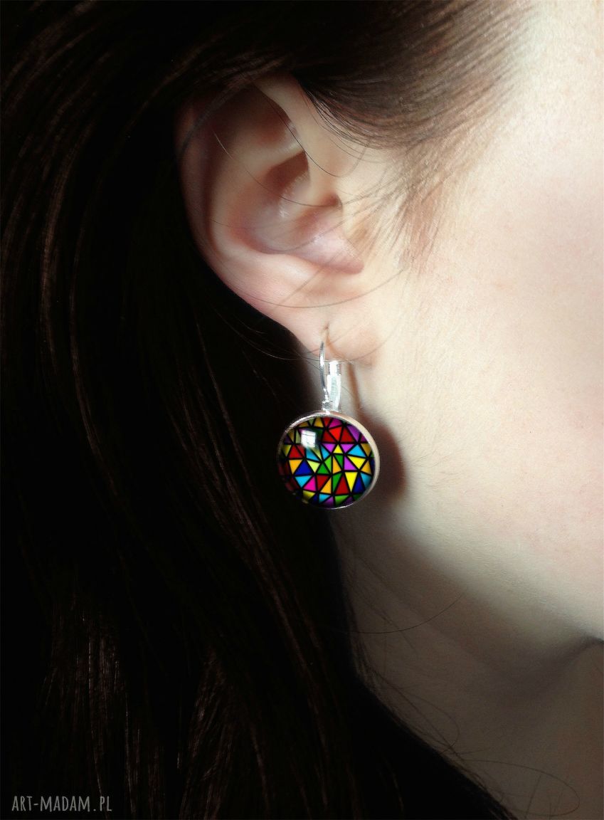kolczyki: Nebula duże kolczyki wiszące Handmade