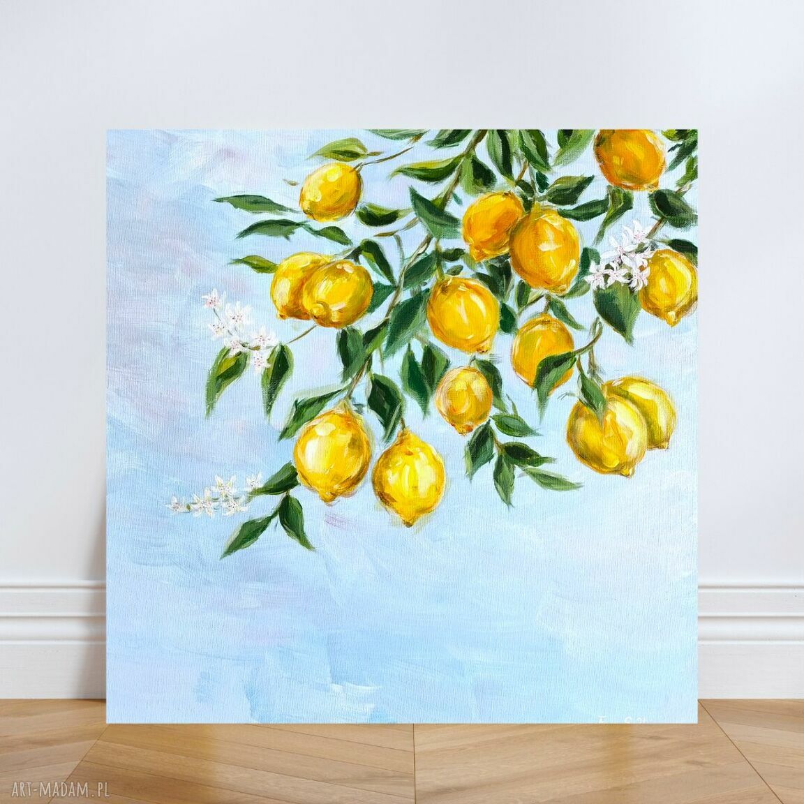 Gałązka cytryny - obraz akrylowy 50x50 cm