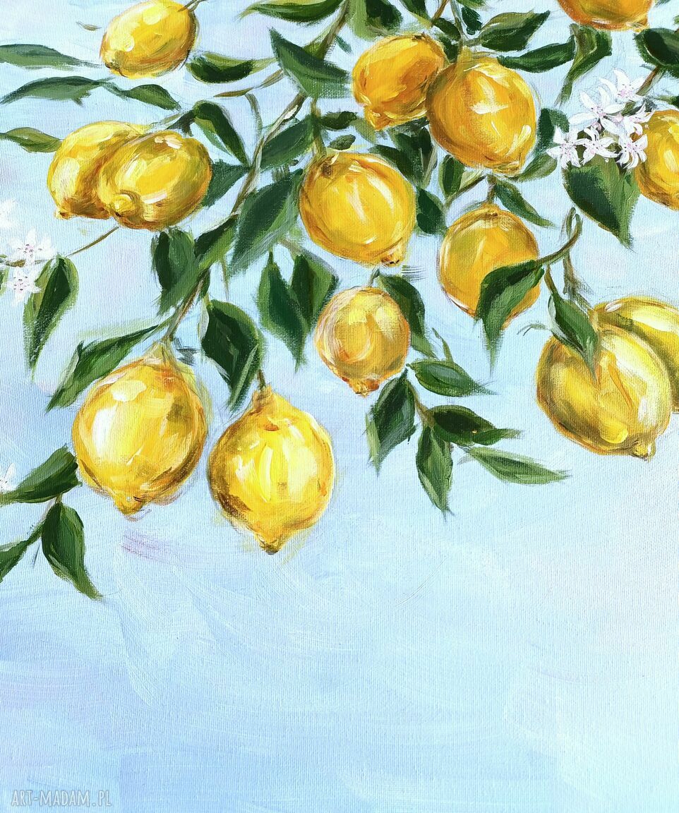 Gałązka cytryny - obraz akrylowy 50x50 cm