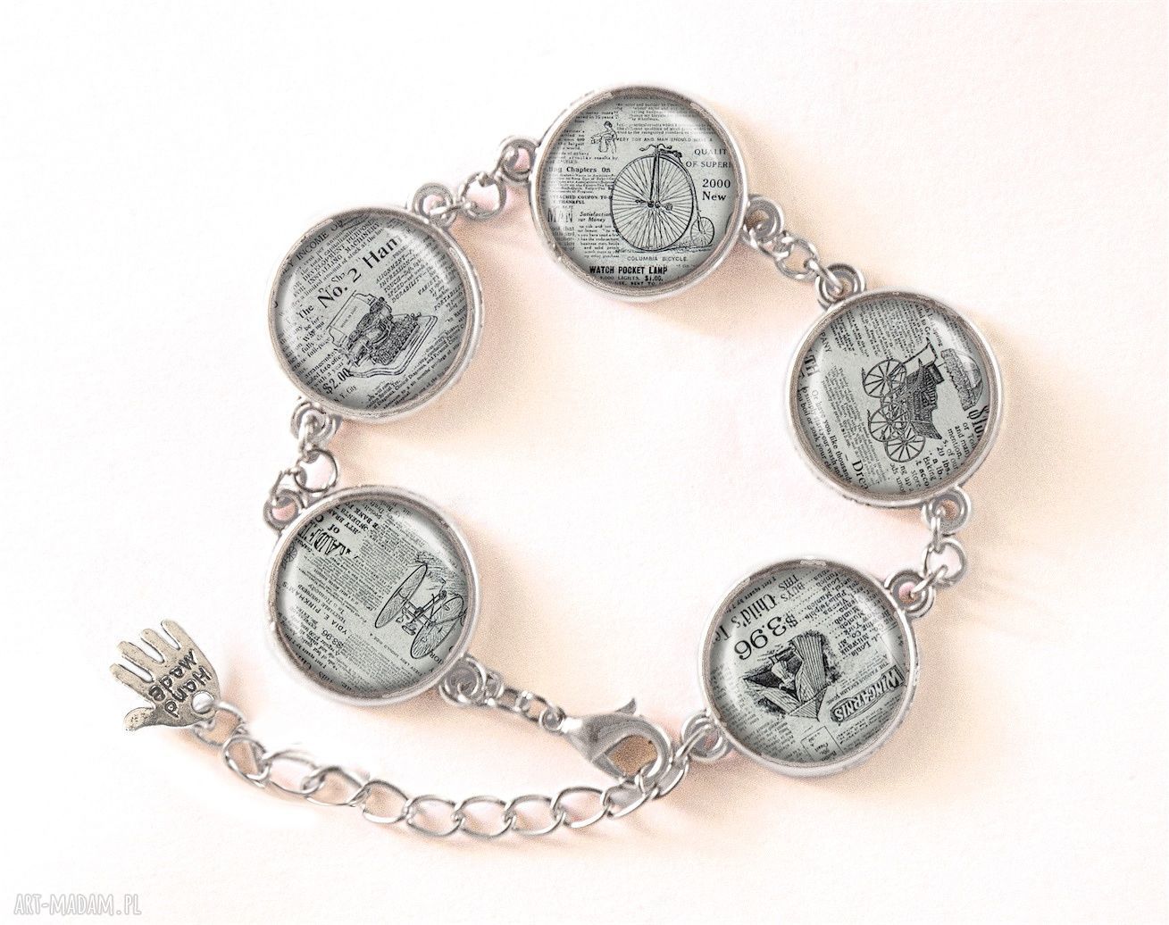Gazeta bransoletka stara biżuteria vintage prezent ręcznie