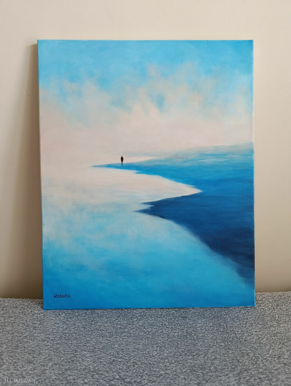Gdzieś daleko - ręcznie malowany obraz akrylowy 50x40 cm