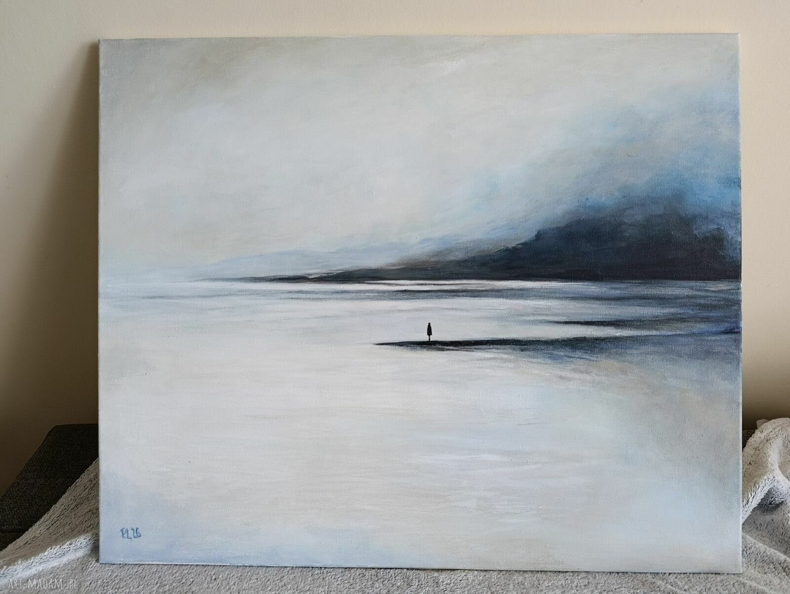 Gdzieś o poranku - obraz akrylowy z nastrojowym pejzażem 50 x 60 cm