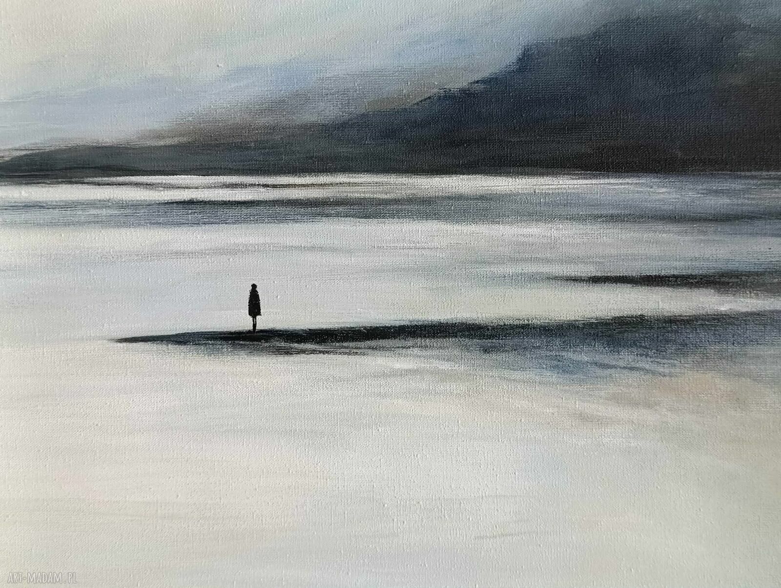 Gdzieś o poranku - obraz akrylowy z nastrojowym pejzażem 50 x 60 cm