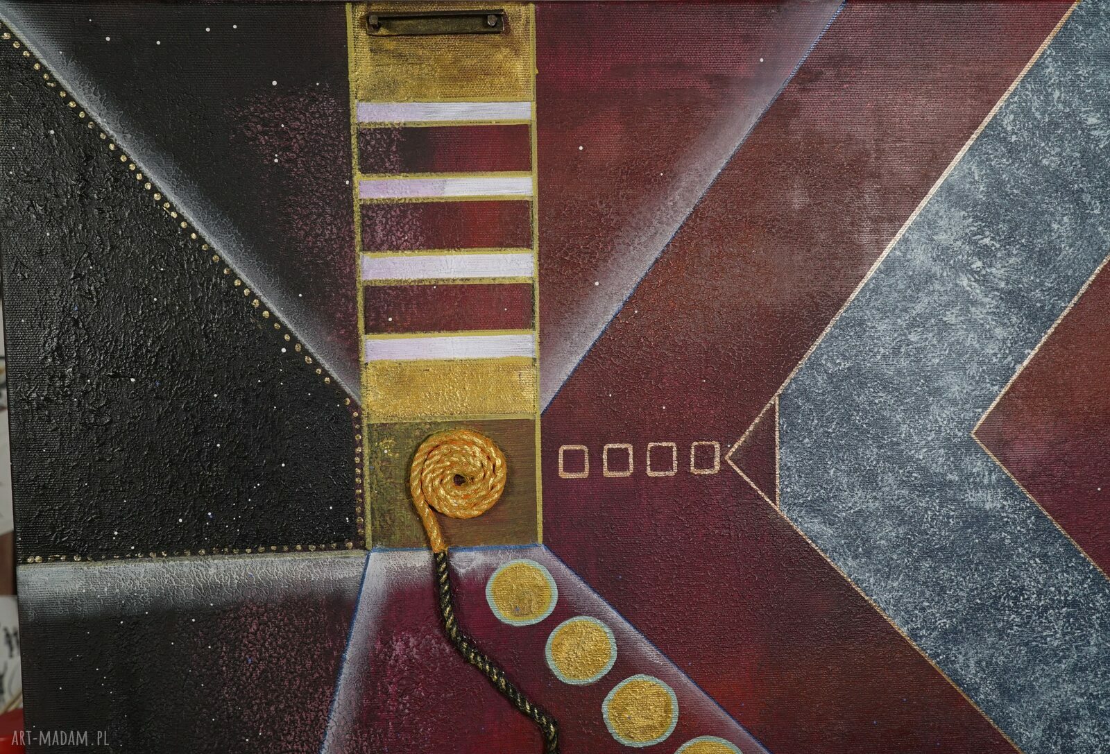 Geometria abstrakcyjna 5 - obraz abstrakcyjny 80x80 z mixmedia