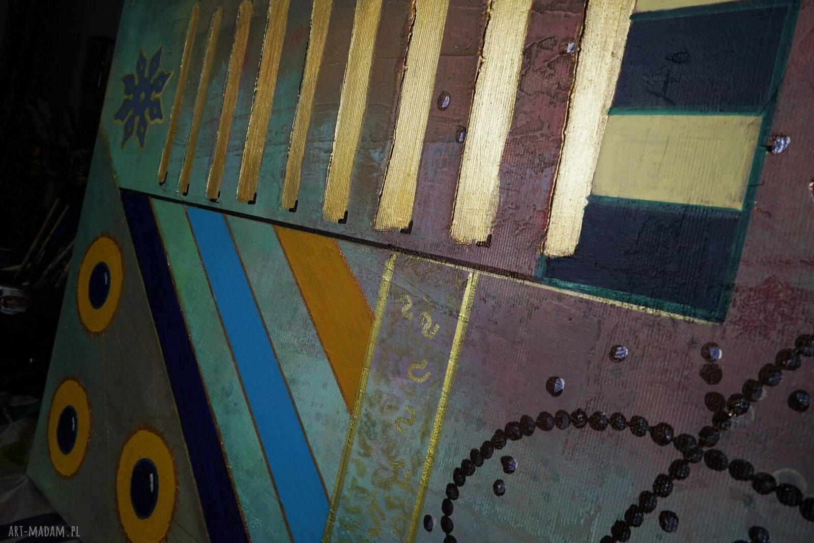 Geometria abstrakcyjna 7 - obraz na płótnie 120x80 cm (mixed media)