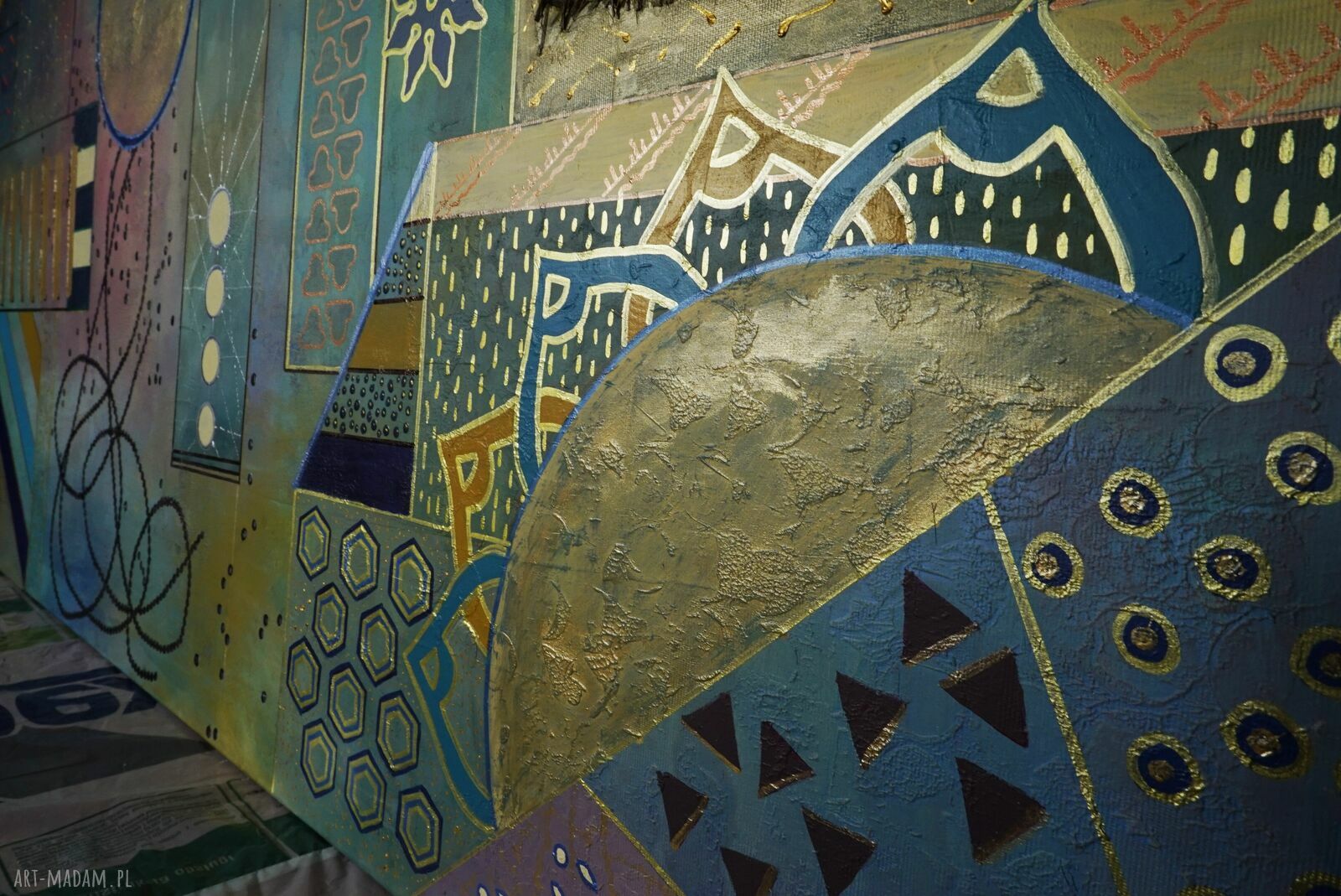Geometria abstrakcyjna 7 - obraz na płótnie 120x80 cm (mixed media)