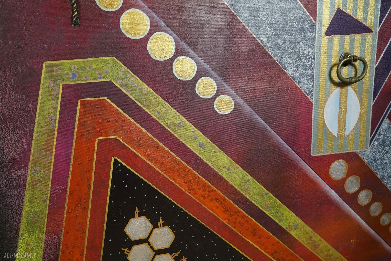 Geometria abstrakcyjna 5 - obraz abstrakcyjny 80x80 z mixmedia