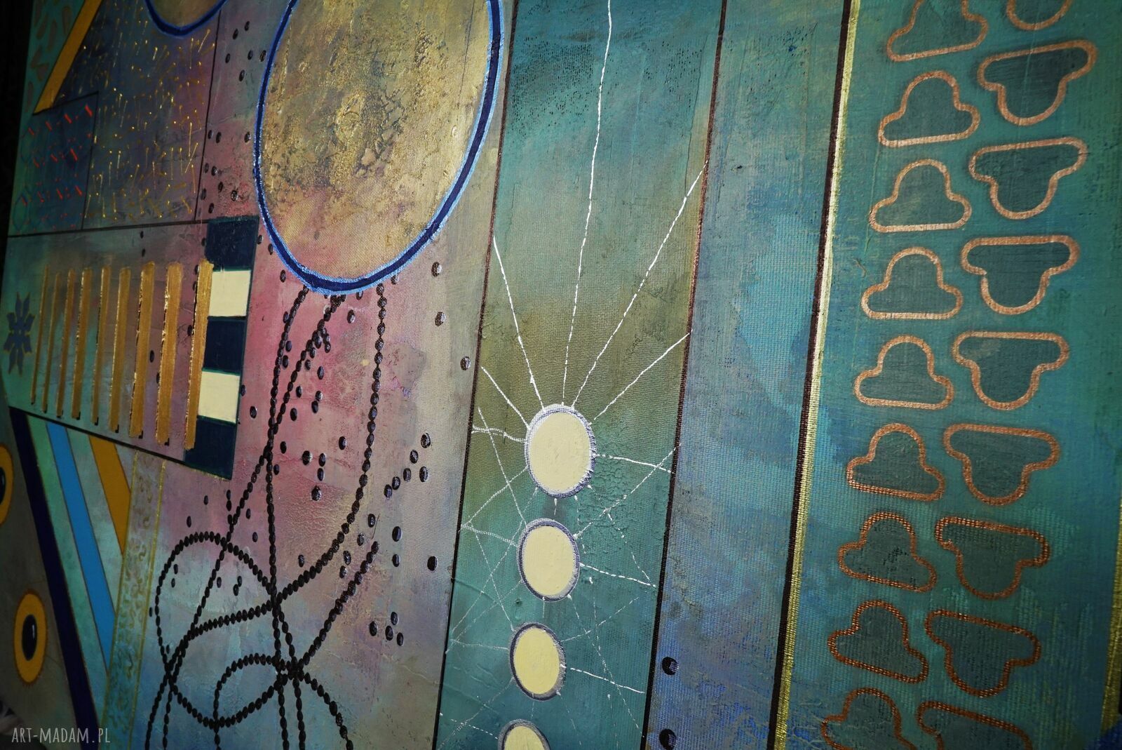 Geometria abstrakcyjna 7 - obraz na płótnie 120x80 cm (mixed media)