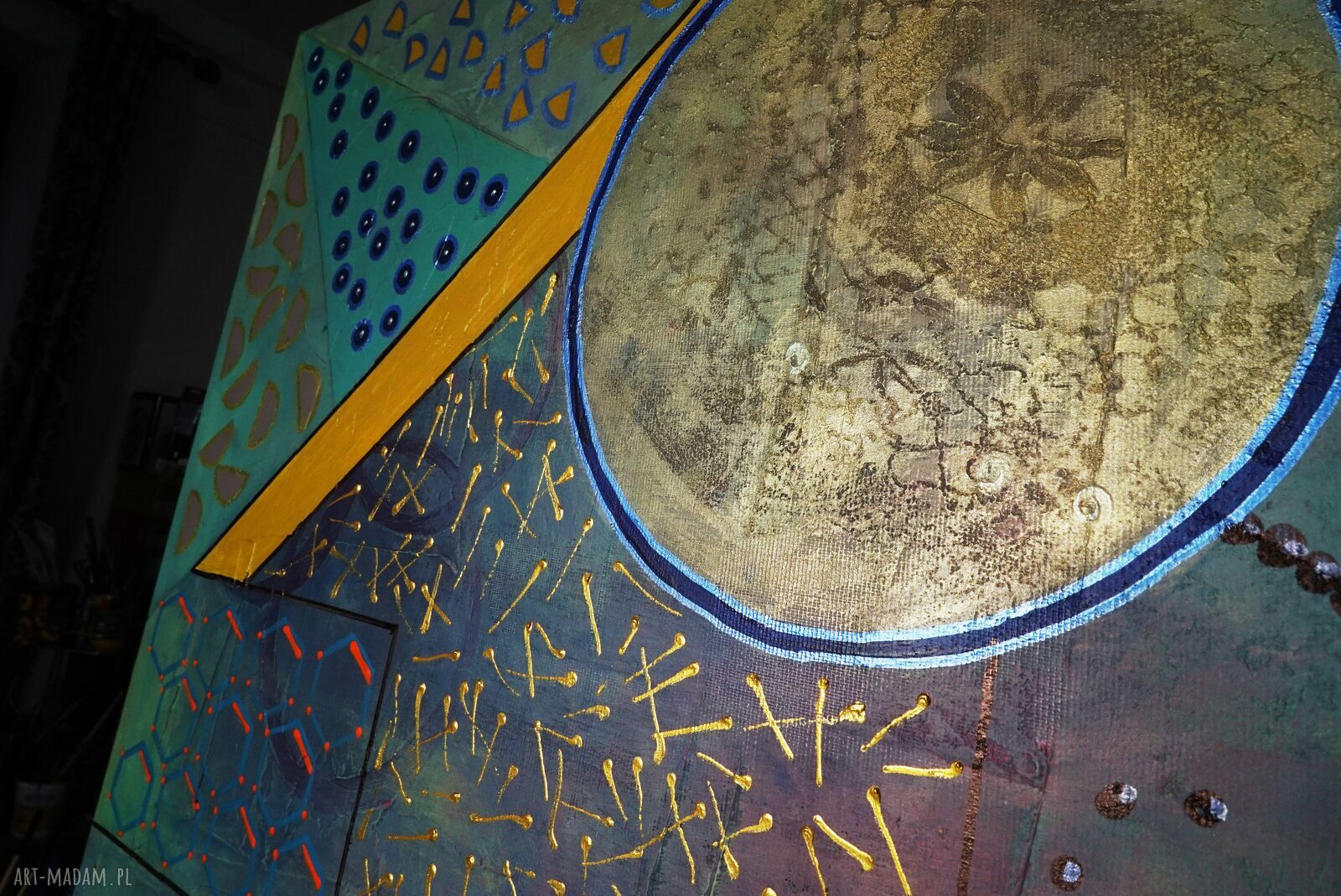 Geometria abstrakcyjna 7 - obraz na płótnie 120x80 cm (mixed media)