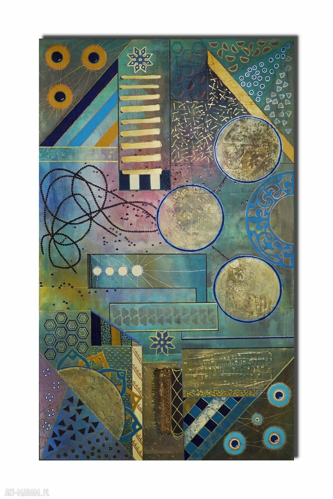 Geometria abstrakcyjna 7 - obraz na płótnie 120x80 cm (mixed media)