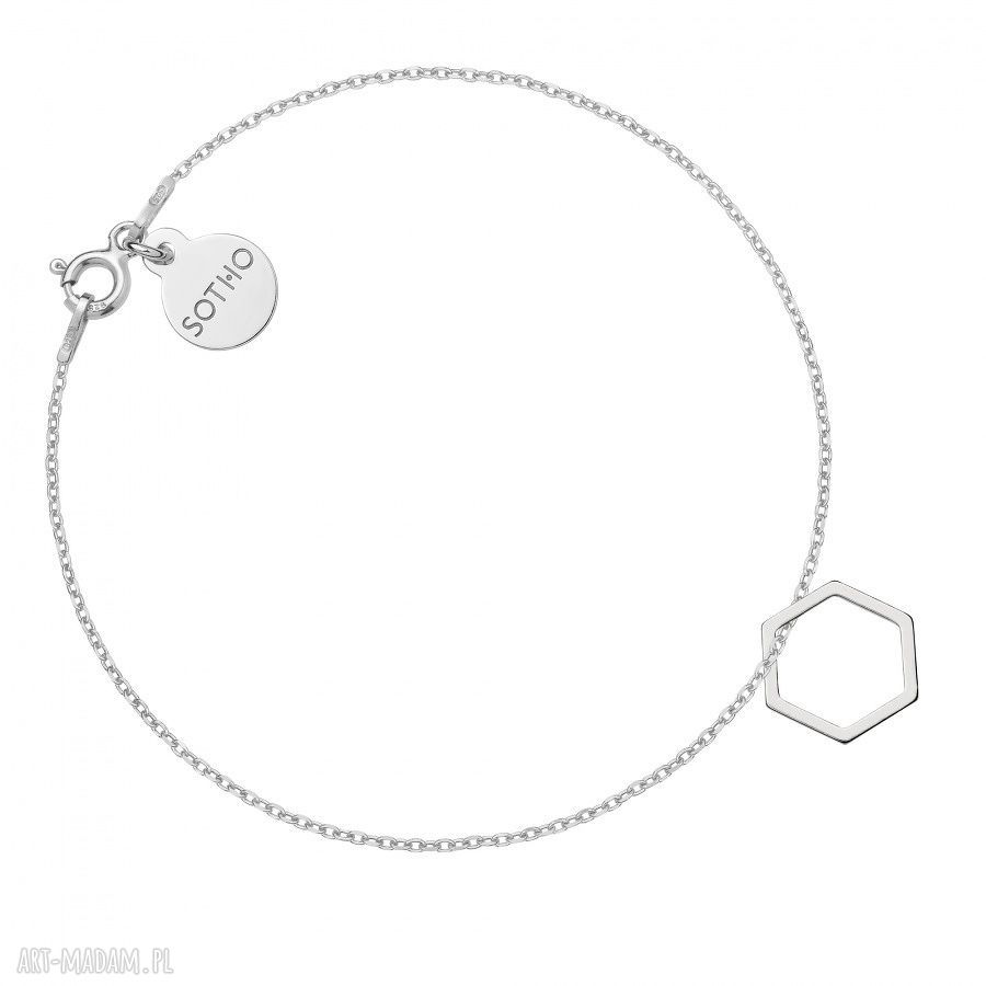 Srebrna bransoletka szeŚciokĄtem srebro modna kobieca