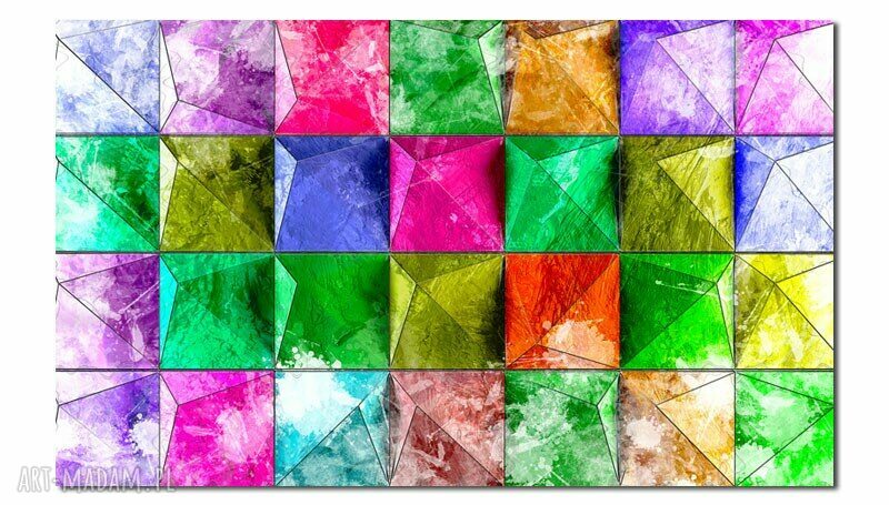 Obraz geometryczny 120x70 cm na płótnie - kolorowy abstrakcyjny design