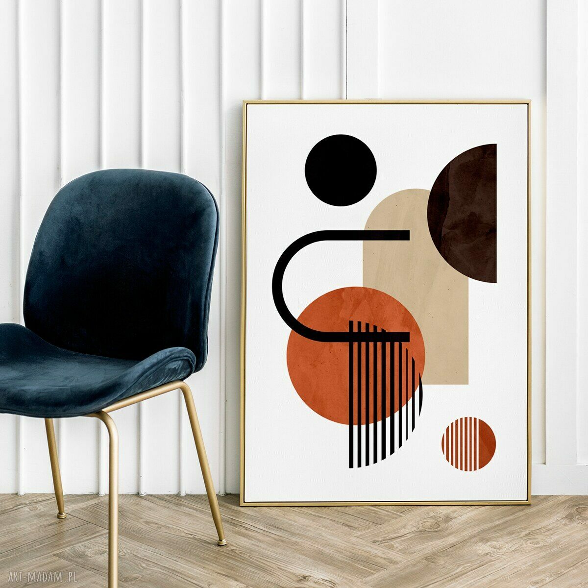 Plakat geometryczny w odcieniach beżu 30x40 cm