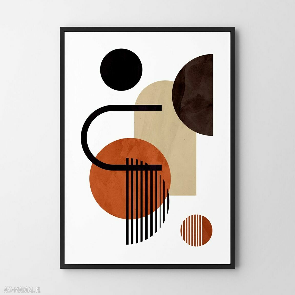 Geometryczny plakat w beżowych odcieniach 40x50 cm