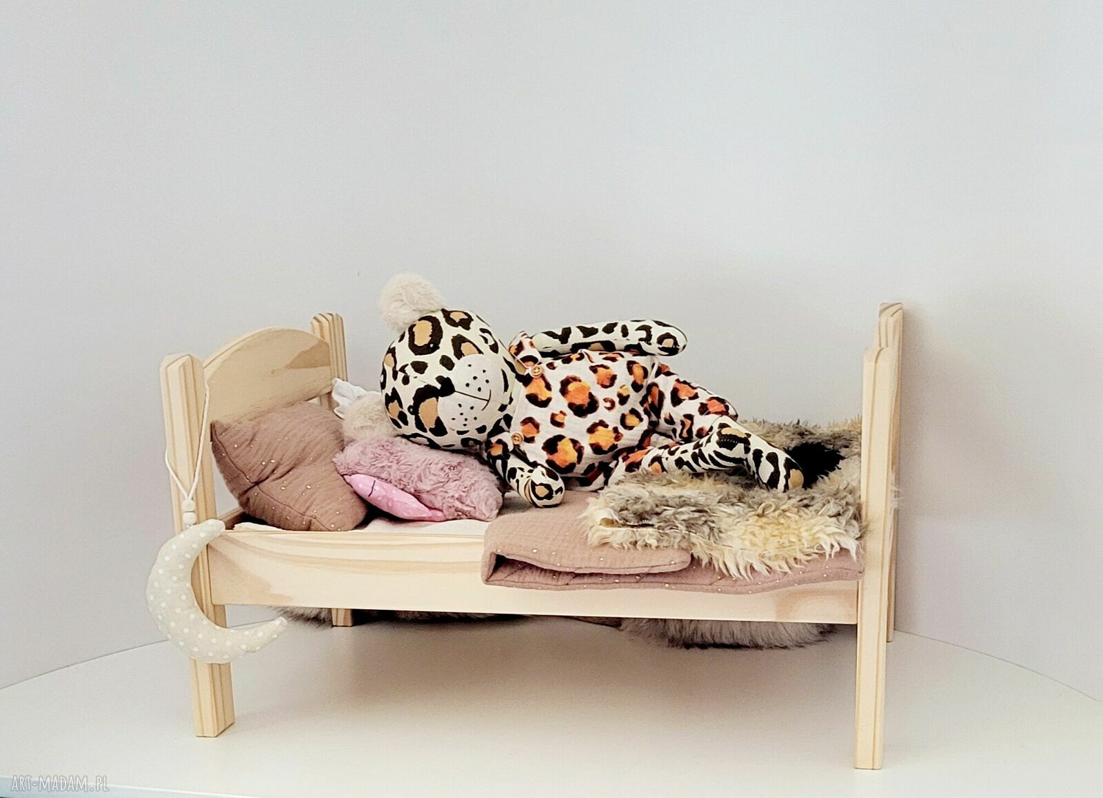 Gepard 43 cm - ręcznie robiona lalka kolekcjonerska i przytulanka