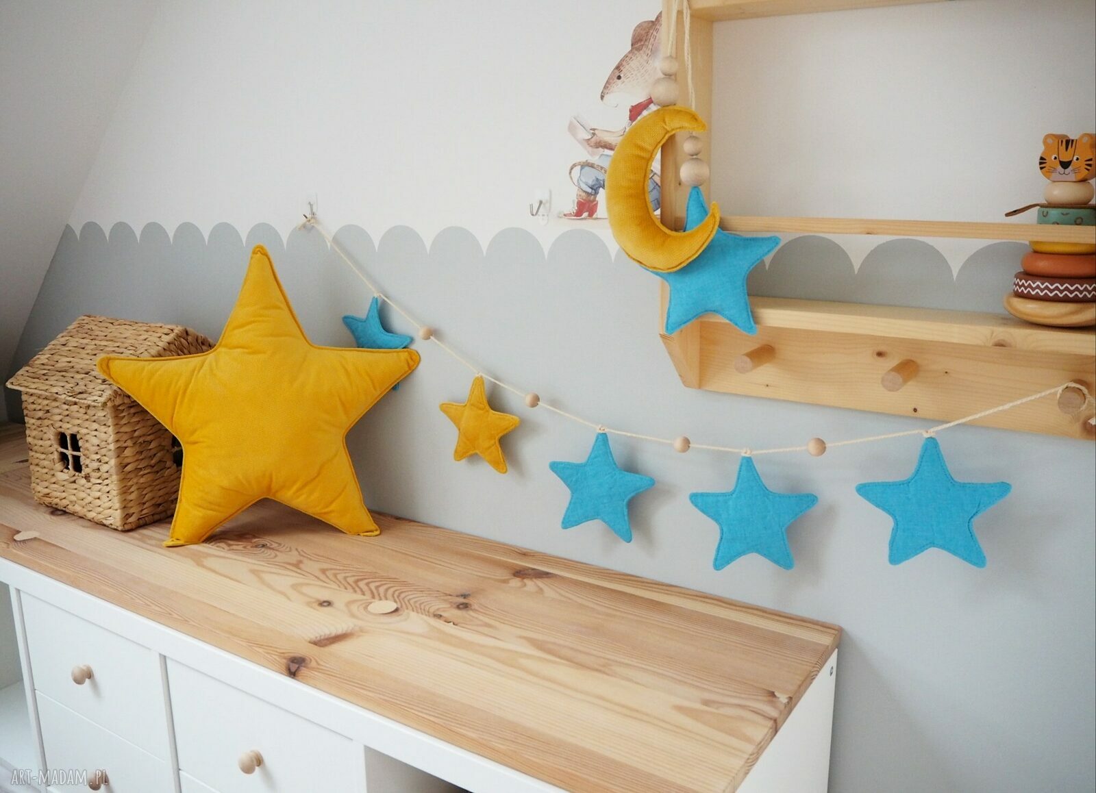 Girlanda dekoracyjna gwiazdki prezent gwiazdy gwiazdka poduszka