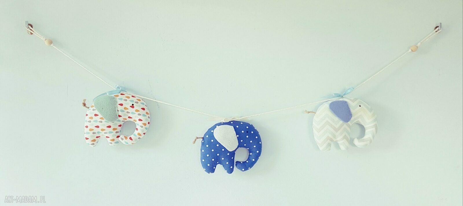 girlanda słoniki handmade